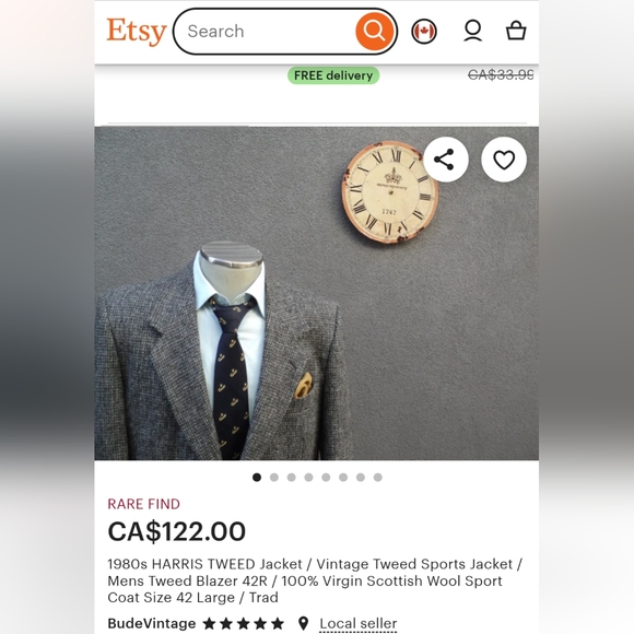 Men’s vintage Harris Tweed blazer. - Picture 7 of 7